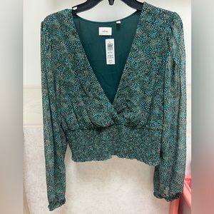 Aritzia Wilfred Free Wistful Blouse - Aventurine Emerald Size 2XL